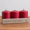 Candles-Kirkland's Home 4 In. Burgundy Pillar Candles, Set Of 3 Red
