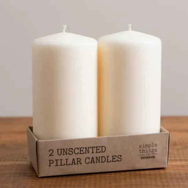 Candles-Kirkland's Home 6 In. Pillar Candles, Set Of 2 Ivory