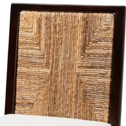 Dining Chairs-Kirkland's Home Abaca And Mahogany Armless Dining Chair Brown/Tan/Ivory