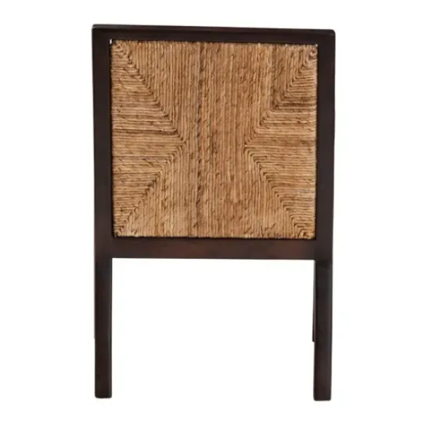 Dining Chairs-Kirkland's Home Abaca And Mahogany Dining Chair With Arms Brown/Tan/Ivory