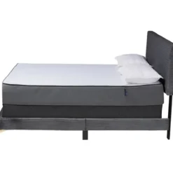 Beds & Headboards-Kirkland's Home Abba Velvet Ribbed Queen Bed Frame Gray