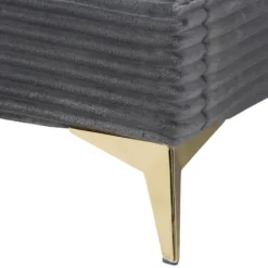 Beds & Headboards-Kirkland's Home Abba Velvet Ribbed Queen Bed Frame Gray