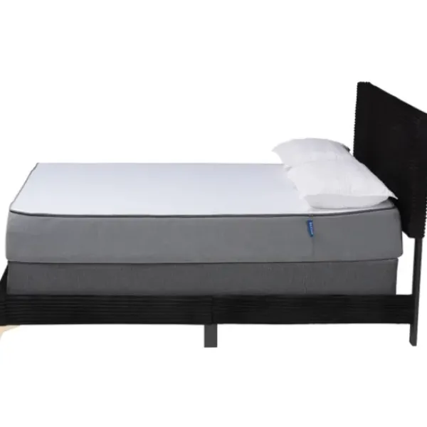 Beds & Headboards-Kirkland's Home Abba Velvet Ribbed Queen Bed Frame Black