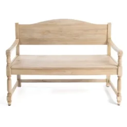 Benches & Ottomans-Kirkland's Home Abby Whitewashed Wood Bench Brown