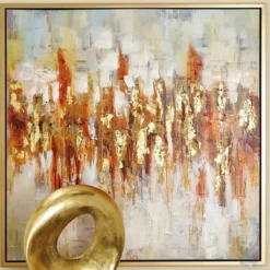 Canvas Art-Kirkland's Home Abstract Color Field Framed Canvas Art Print Red/Gold/Brown