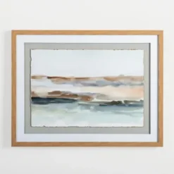 Framed Art-Kirkland's Home Abstract Desert Blues Framed Art Print Blue/Tan