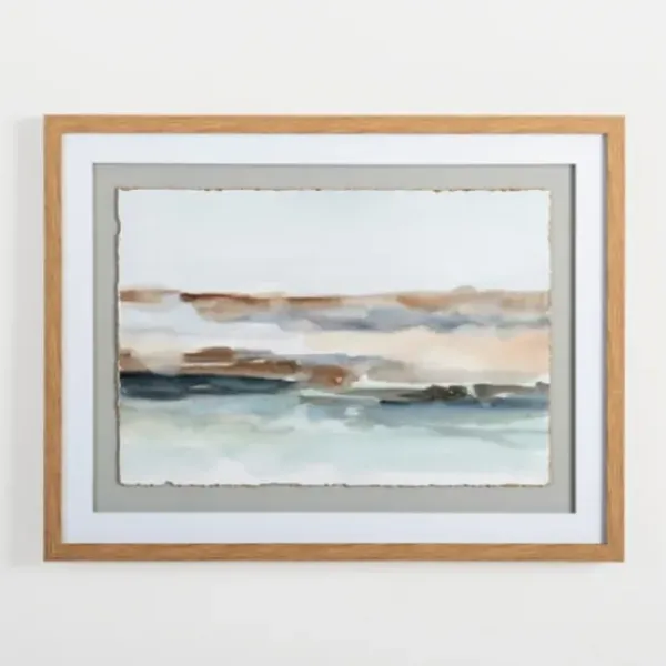 Framed Art-Kirkland's Home Abstract Desert Blues Framed Art Print Blue/Tan