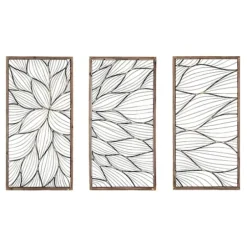 Wall Plaques-Kirkland's Home Abstract Floral Panel Plaques, Set Of 3 Brown