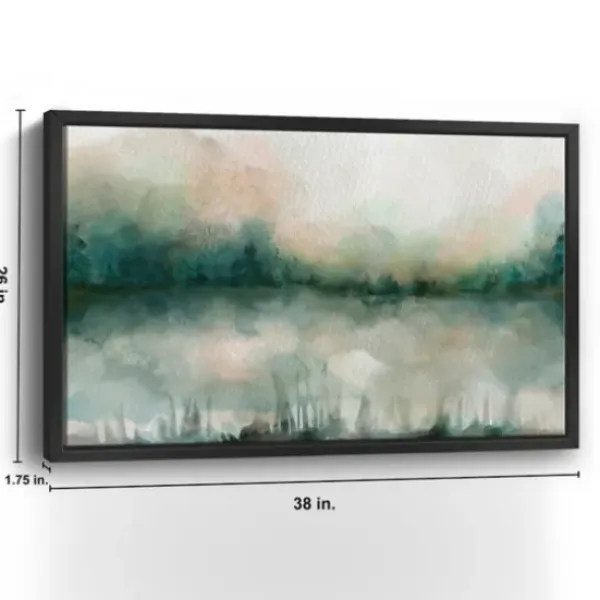 Framed Art-Kirkland's Home Abstract Foggy Marsh Framed Wall Art Tan/Gray/Green