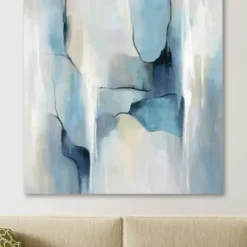 Canvas Art-Kirkland's Home Abstract In Blues Giclee Canvas Art Print Blue/White