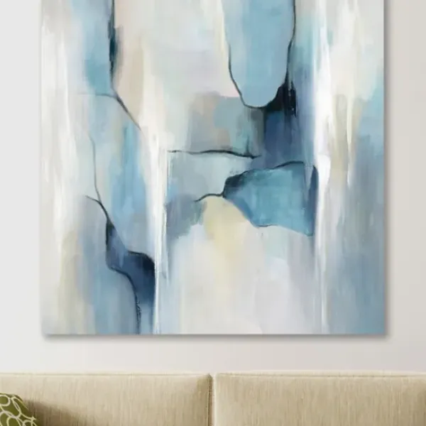 Canvas Art-Kirkland's Home Abstract In Blues Giclee Canvas Art Print Blue/White
