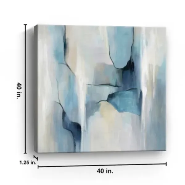Canvas Art-Kirkland's Home Abstract In Blues Giclee Canvas Art Print Blue/White