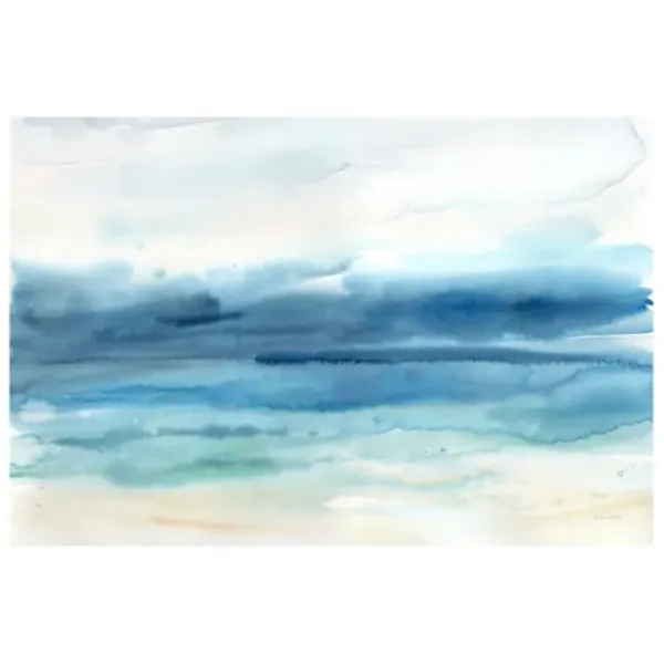 Canvas Art-Kirkland's Home Abstract Indigo Seascape Giclee Canvas Art Print Blue/Green/White