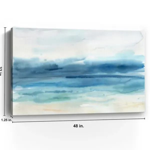 Canvas Art-Kirkland's Home Abstract Indigo Seascape Giclee Canvas Art Print Blue/Green/White