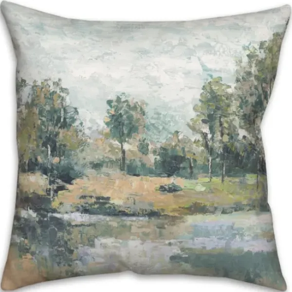 Pillows-Kirkland's Home Abstract Landscape Painted Pillow Blue/Green
