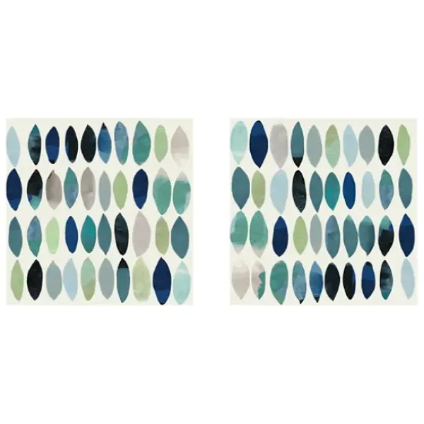 Canvas Art-Kirkland's Home Abstract Leaf Giclee Canvas Art Prints, Set Of 2 Blue/Green