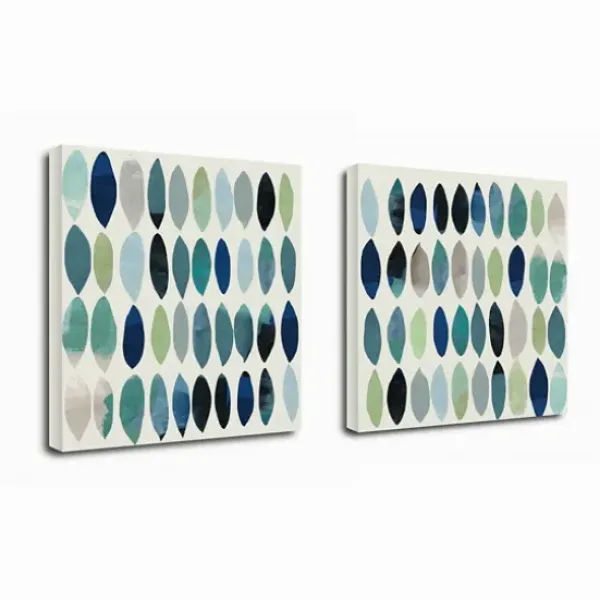 Canvas Art-Kirkland's Home Abstract Leaf Giclee Canvas Art Prints, Set Of 2 Blue/Green