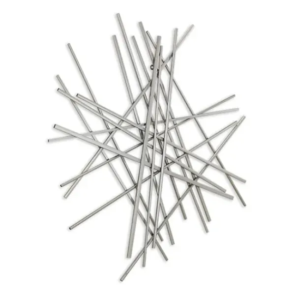Wall Plaques-Kirkland's Home Abstract Metal Bar Wall Plaque Silver