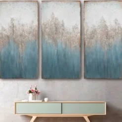Canvas Art-Kirkland's Home Abstract 3-Pc. Giclee Canvas Art Print Set Blue
