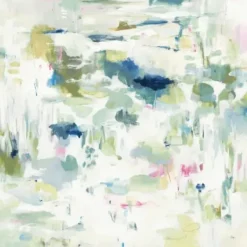 Canvas Art-Kirkland's Home Abstract Reflections Canvas Art Print, 35X35 In. White/Green/Blue