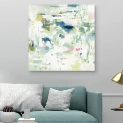 Canvas Art-Kirkland's Home Abstract Reflections Canvas Art Print, 35X35 In. White/Green/Blue