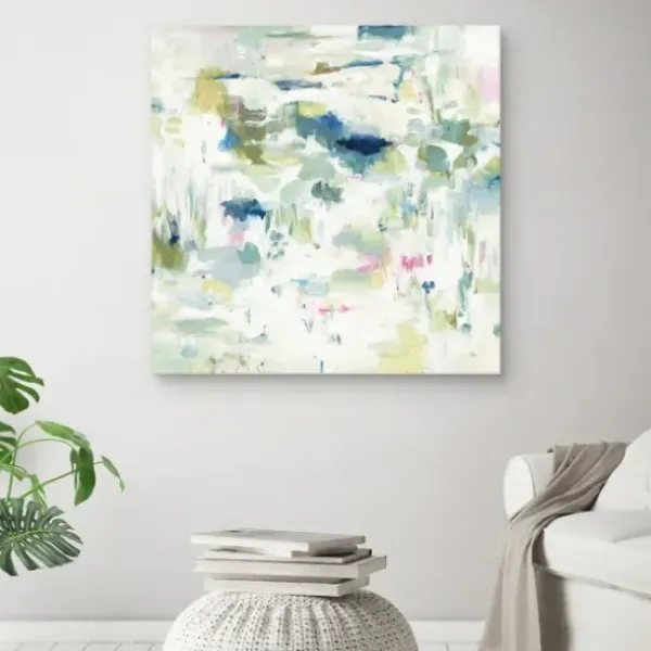 Canvas Art-Kirkland's Home Abstract Reflections Canvas Art Print, 35X35 In. White/Green/Blue