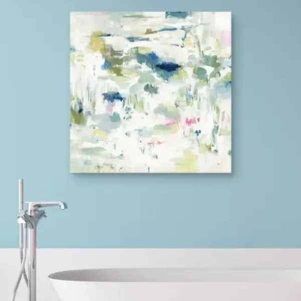 Canvas Art-Kirkland's Home Abstract Reflections Canvas Art Print, 35X35 In. White/Green/Blue