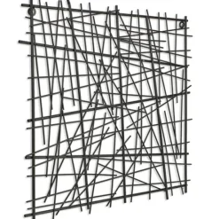 Wall Plaques-Kirkland's Home Abstract Square Metal Wall Plaque Black