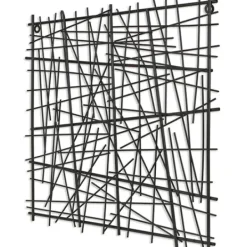 Wall Plaques-Kirkland's Home Abstract Square Metal Wall Plaque Black