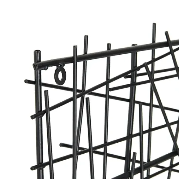 Wall Plaques-Kirkland's Home Abstract Square Metal Wall Plaque Black