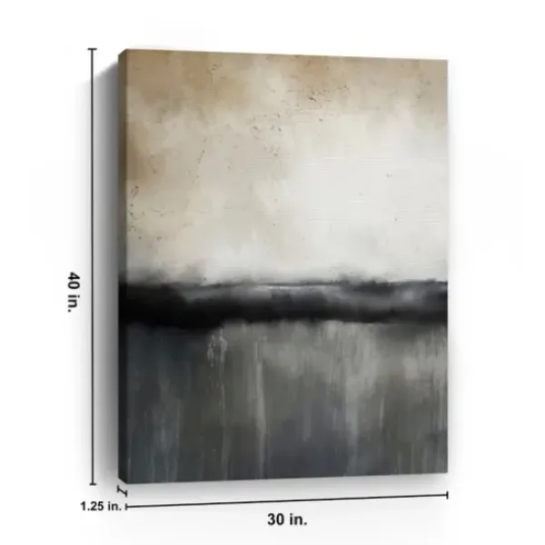 Canvas Art-Kirkland's Home Abstract Sunset Canvas Art Print Tan/Black/White