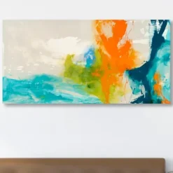Canvas Art-Kirkland's Home Abstract Tidal I Giclee Canvas Art Print Orange/Blue