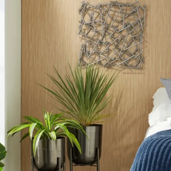 Wall Plaques-Kirkland's Home Abstract Tubes Spill Wall Plaque Silver