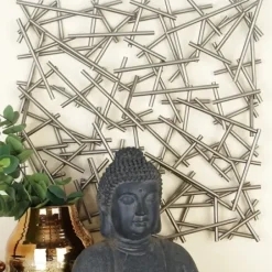 Wall Plaques-Kirkland's Home Abstract Tubes Spill Wall Plaque Silver