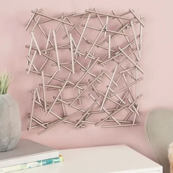 Wall Plaques-Kirkland's Home Abstract Tubes Spill Wall Plaque Silver