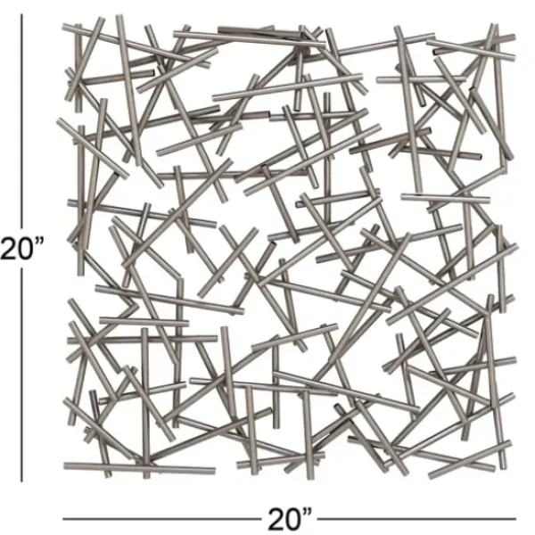 Wall Plaques-Kirkland's Home Abstract Tubes Spill Wall Plaque Silver