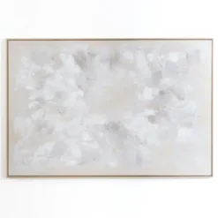 Canvas Art-Kirkland's Home Abstract White Framed Canvas Art Print White/Ivory/Gray