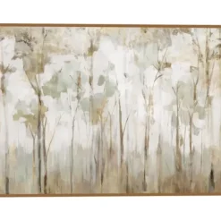 Canvas Art-Kirkland's Home Abstract Woodland Forest Framed Canvas Art Print Gray/White