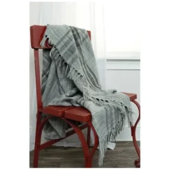 Blankets & Throws-Kirkland's Home Abstract Woven Throw Gray