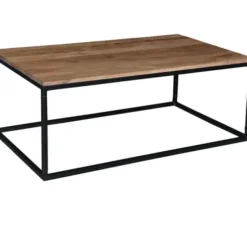 Coffee Tables-Kirkland's Home Acacia Wood And Black Iron Coffee Table Brown