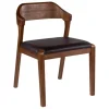 Dining Chairs-Kirkland's Home Acacia Wood And Faux Leather Dining Chair Black