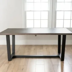 Dining Tables-Kirkland's Home Acacia Wood And Metal Industrial Dining Table Brown/Black