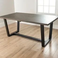 Dining Tables-Kirkland's Home Acacia Wood And Metal Industrial Dining Table Brown/Black