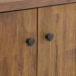 Entryway Furniture-Kirkland's Home Acacia Wood X Back Storage Shoe Cubbie Black/Brown