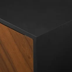 Tv Stands & Media Consoles-Kirkland's Home Acorn And Black Chevron Door Tv Stand Brown
