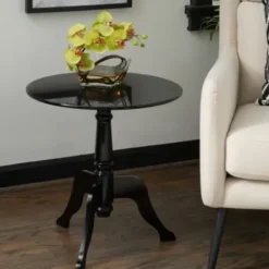 Accent & End Tables-Kirkland's Home Acrylic Tripod Spindle Side Table Black