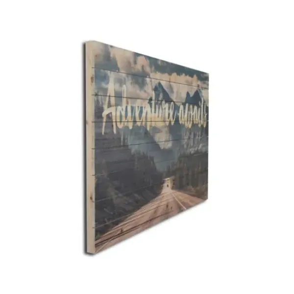 Wall Quotes & Signs-Kirkland's Home Adventure Awaits Wood Art Print Blue/Green