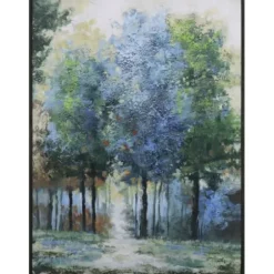 Framed Art-Kirkland's Home Afternoon Light Forest Framed Art Print Blue/Green/White/Black