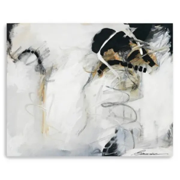 Canvas Art-Kirkland's Home Against All Odds Abstract Canvas Art Print White/Black/Gold