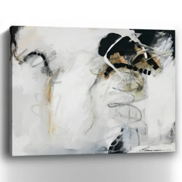 Canvas Art-Kirkland's Home Against All Odds Abstract Canvas Art Print White/Black/Gold